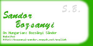 sandor bozsanyi business card