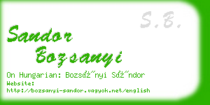 sandor bozsanyi business card